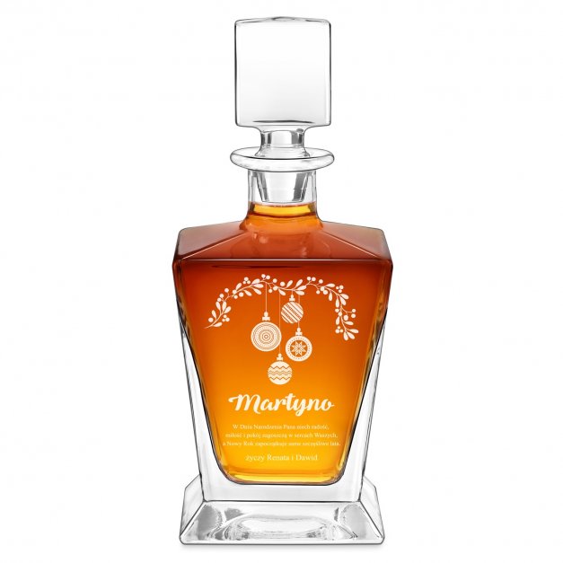 Karafka do whisky pyramid z grawerem dla niej na święta