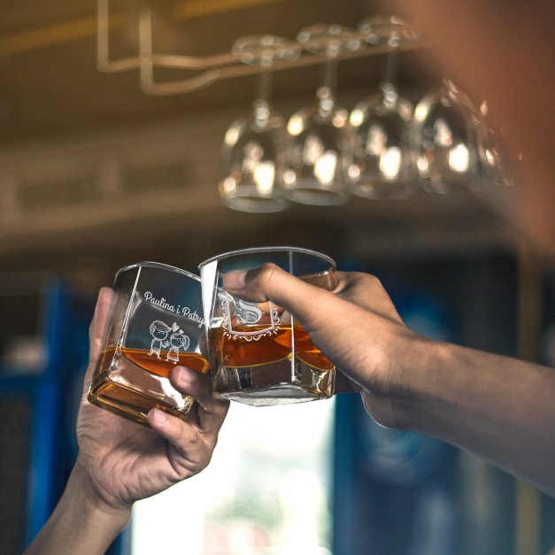 Szklanki grawerowane do whisky x6 komplet dedykacja dla pary na walentynki rocznicę ślub parapetówkę