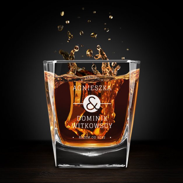 Szklanki grawerowane do whisky x6 komplet dedykacja dla pary na walentynki rocznicę ślub