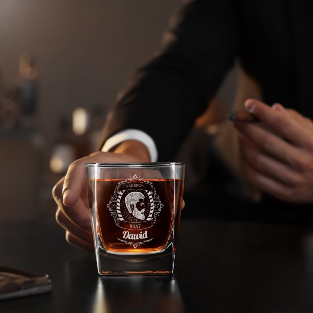 Szklanki grawerowane do whisky x6 komplet dedykacja dla brata na urodziny