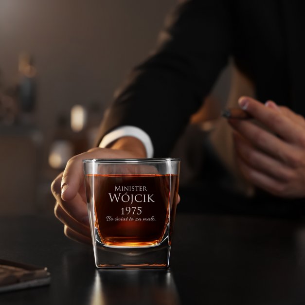 Szklanki grawerowane do whisky x6 komplet dedykacja dla ministra urzędnika na urodziny