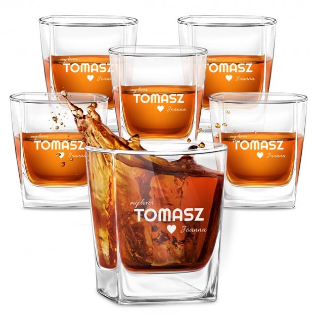 Szklanki grawerowane do whisky x6 komplet dedykacja dla chłopaka mężana walentynki rocznicę