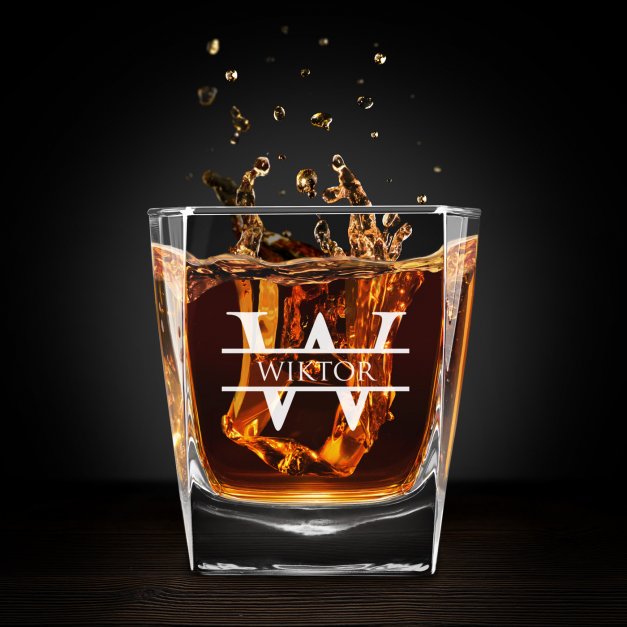 Szklanki grawerowane do whisky x6 komplet dedykacja inicjał dla niego na imieniny