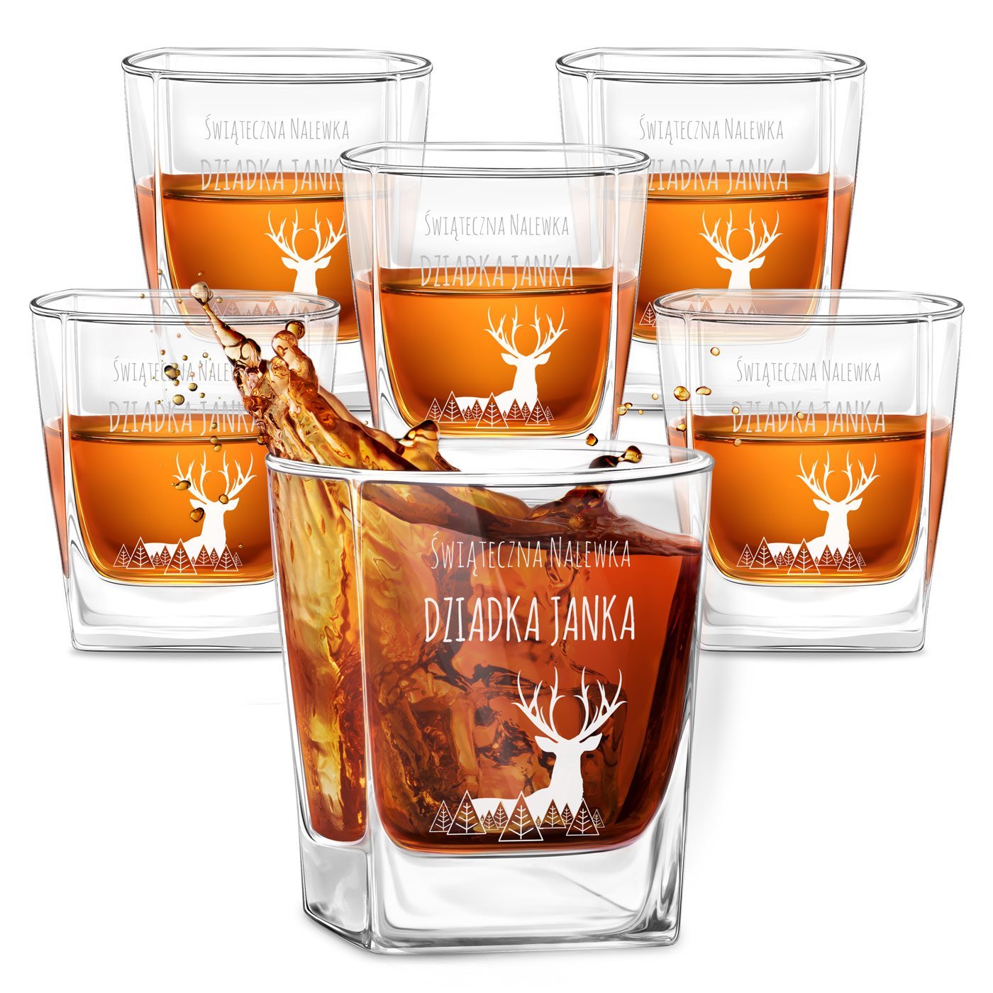 Szklanki grawerowane do whisky x6 komplet dla dziadka na wita