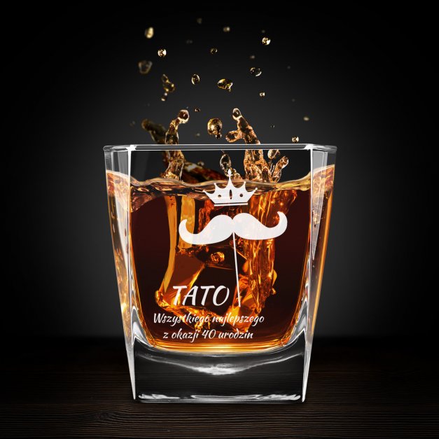 Szklanki grawerowane do whisky x6 komplet dedykacja dla taty na 30 40 50 urodziny