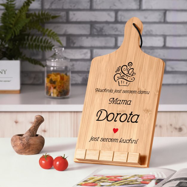 Podstawka pod książkę kucharską z nadrukiem - deska kuchenna dla mamy