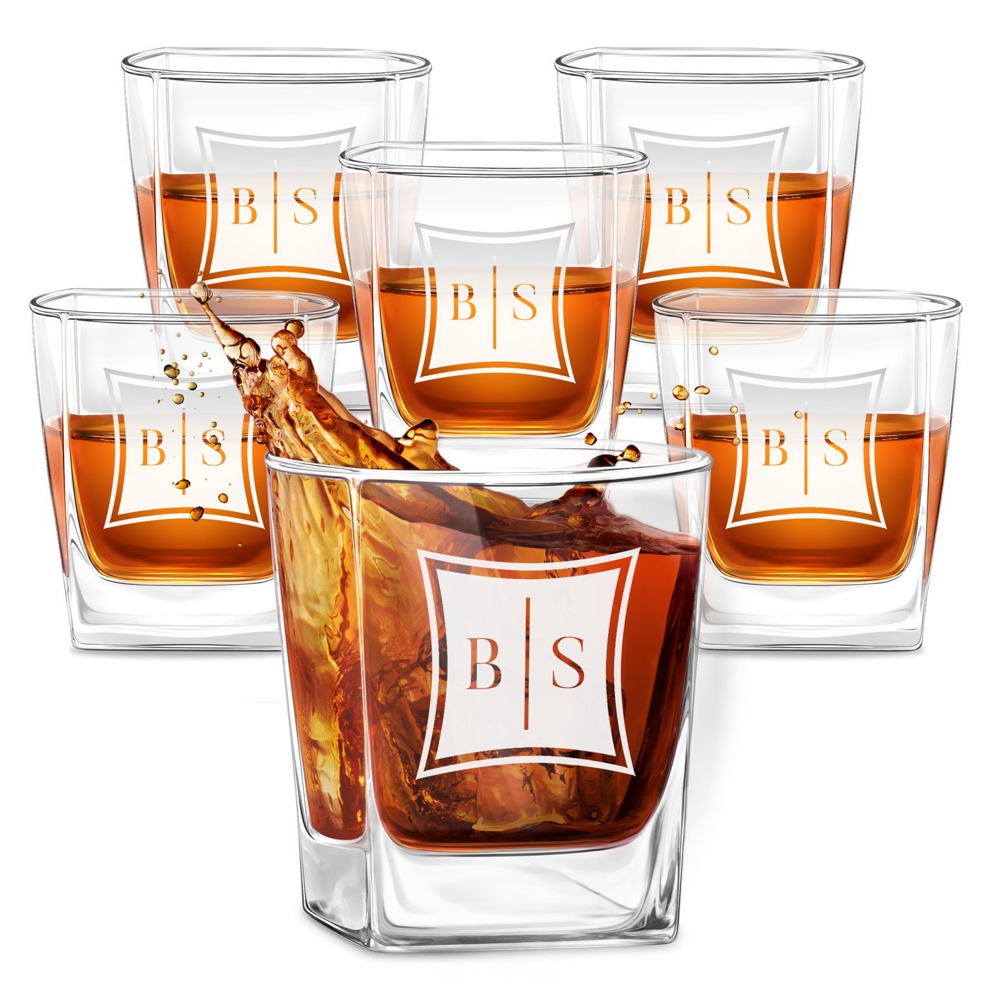Szklanki grawerowane do whisky x6 komplet inicjay dla pary na lub rocznic