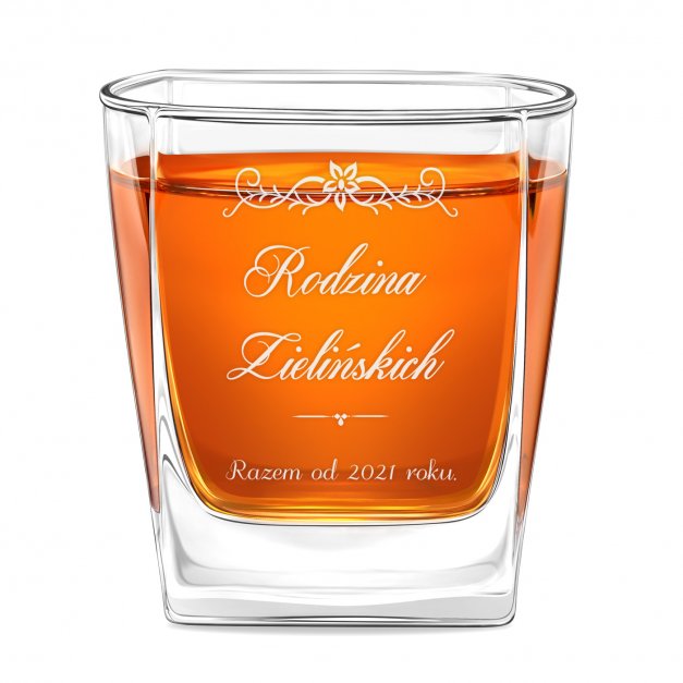 Szklanka do whisky z grawerem dla pary na ślub rocznicę parapetówkę