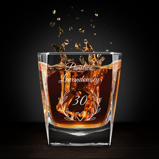 Szklanka do whisky z grawerem dla pary na 30 rocznicę
