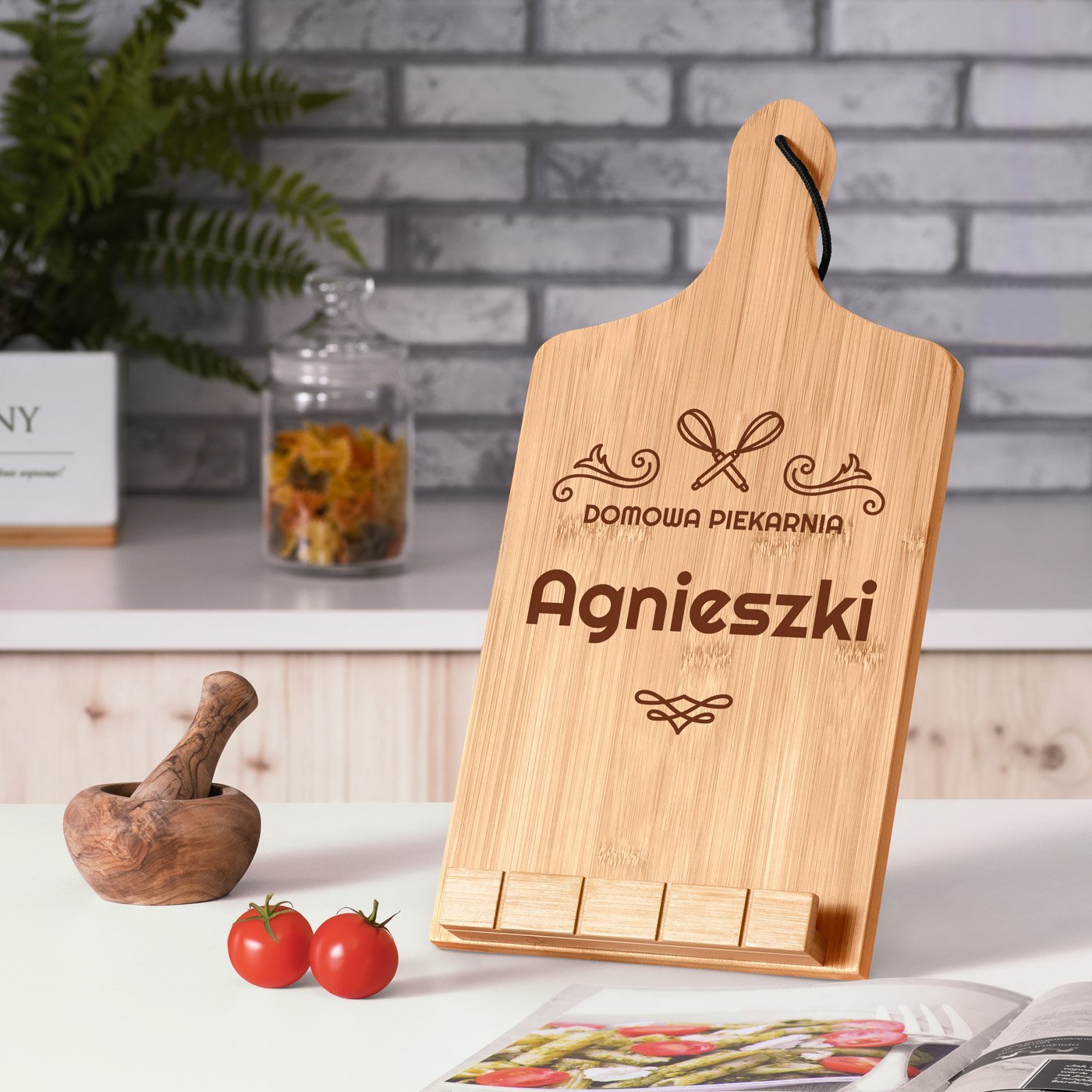 Podstawka pod ksik kucharsk z nadrukiem - deska kuchenna dla niej cukiernika na imieniny