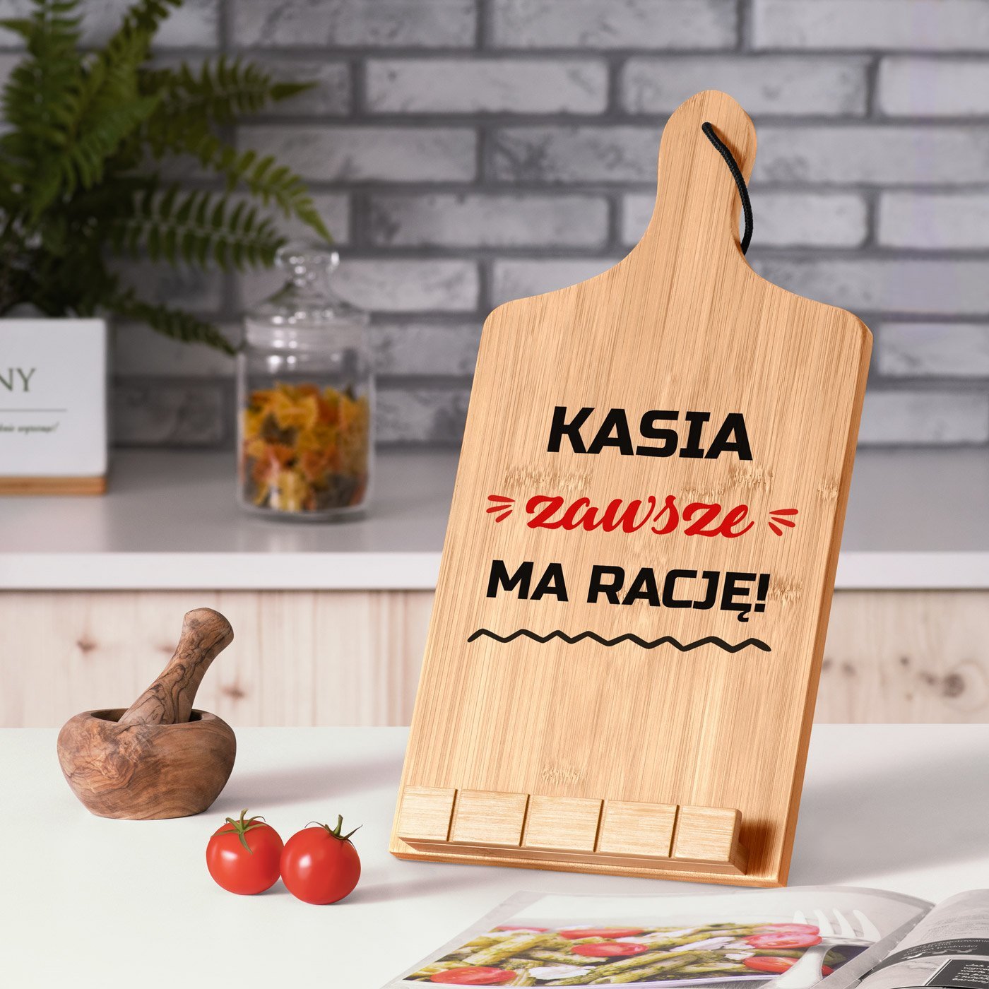 Podstawka pod ksik kucharsk z nadrukiem - deska kuchenna dla niej na imieniny