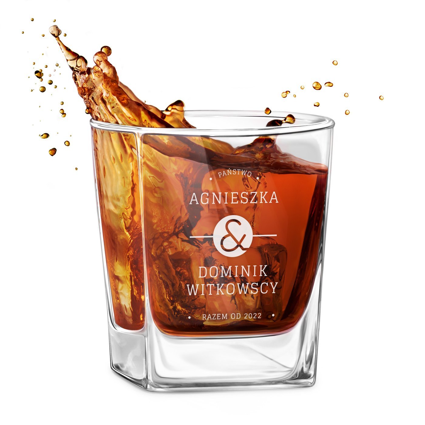 Szklanka do Whisky z grawerem dla pary na lub rocznic