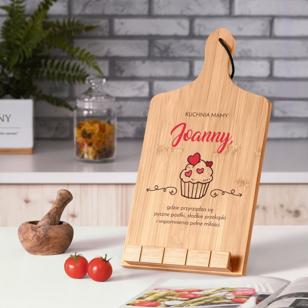 Podstawka pod książkę kucharską z nadrukiem - deska kuchenna dla mamy