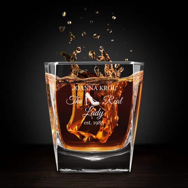 Szklanka do whisky z grawerem dla damy na urodziny