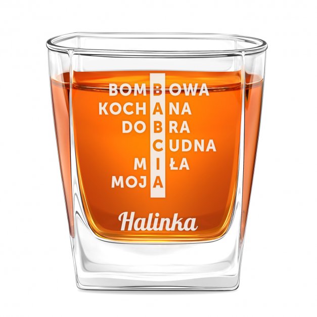 Szklanka do whisky z grawerem krzyżówka dla babci