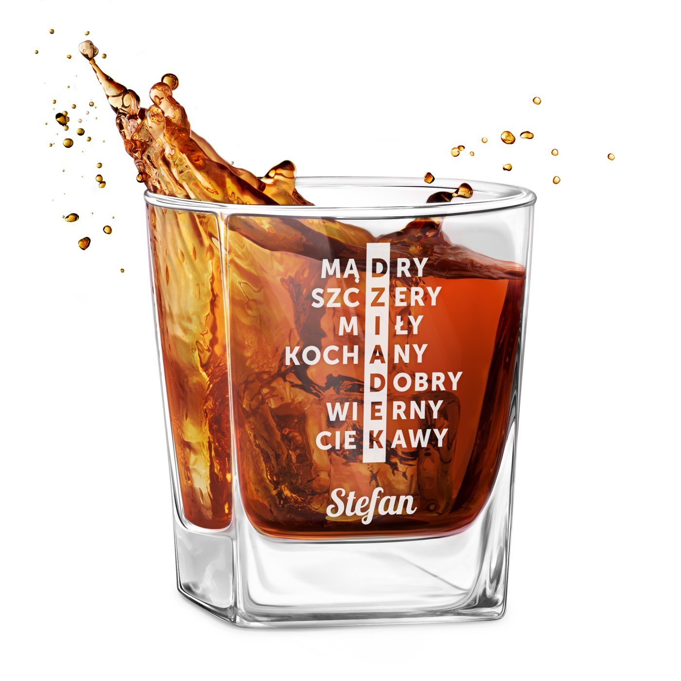 Szklanka do whisky z grawerem krzywka dla dziadka