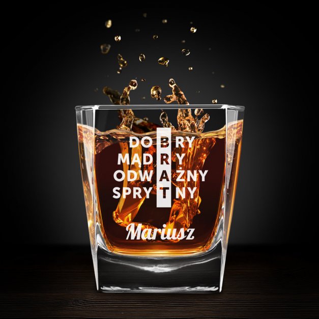 Szklanka do whisky z grawerem krzyżówka dla brata
