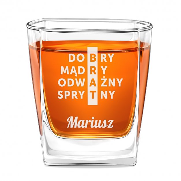 Szklanka do whisky z grawerem krzyżówka dla brata