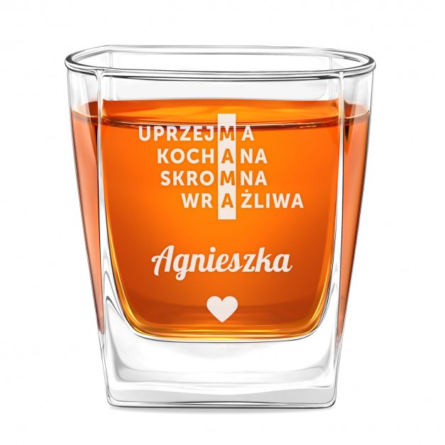 Szklanka do whisky z grawerem krzyżówka dla mamy