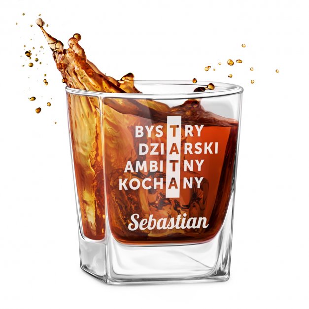 Szklanka do whisky z grawerem krzyżówka dla taty