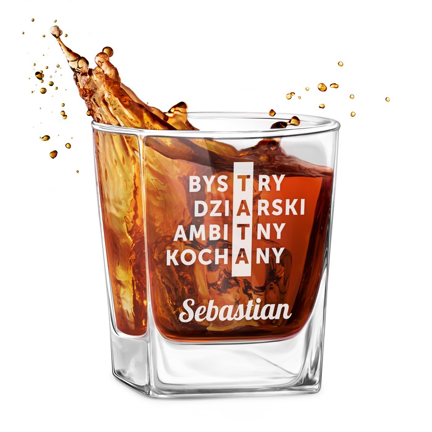 Szklanka do whisky z grawerem krzywka dla taty