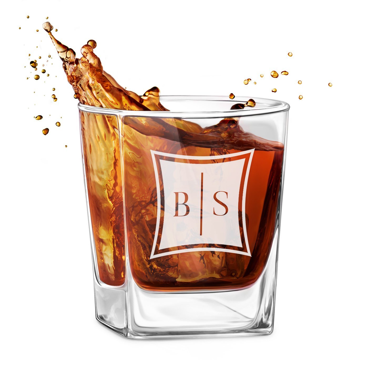 Szklanka do whisky z grawerem inicjay