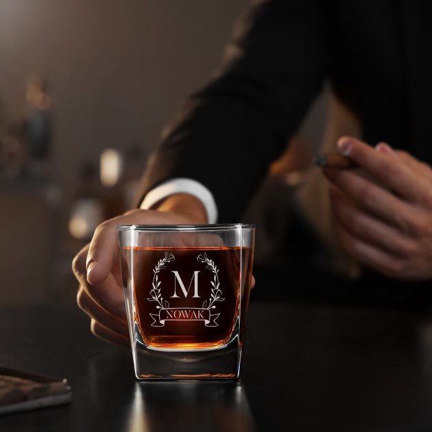 Szklanka do whisky z grawerem inicjał nazwisko