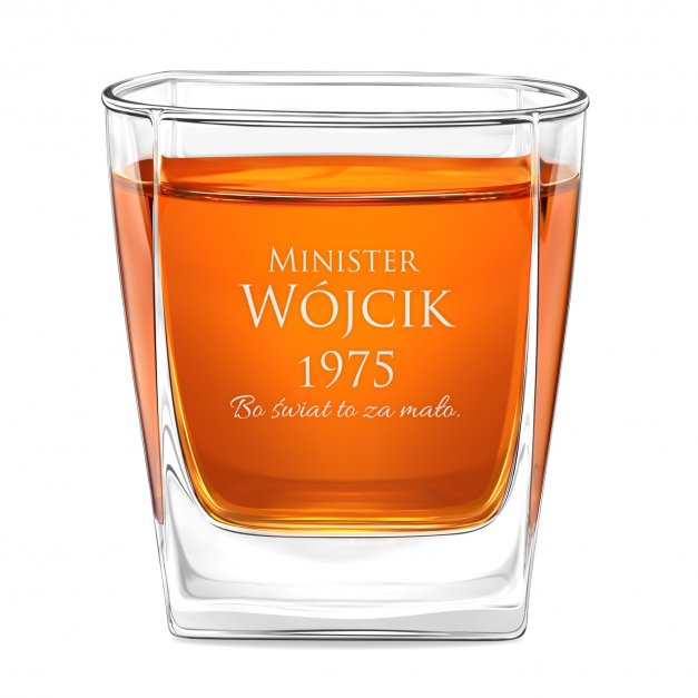 Karafka do whisky pyramid z 2 szklankami capitol i grawerem dla niego z okazji urodzin awansu w pracy