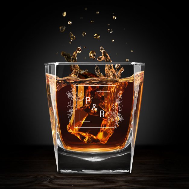 Karafka do whisky pyramid z 6 szklankami capitol i grawerem dla pary na ślub rocznicę parapetówkęnicę parapetówkę