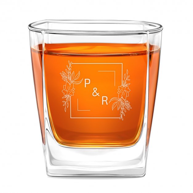 Karafka do whisky pyramid z 6 szklankami capitol i grawerem dla pary na ślub rocznicę parapetówkęnicę parapetówkę