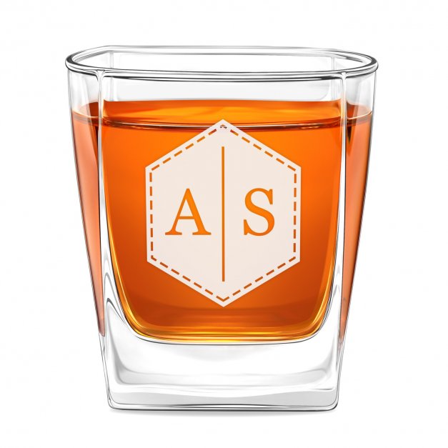 Karafka do whisky pyramid z 6 szklankami capitol i grawerowanymi inicjałami dla pary na ślub rocznicę parapetówkę