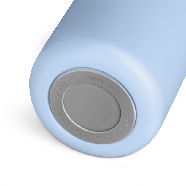 Kubek termiczny niebieski z wyświetlaczem LED i grawerem dla niego kawosza na imieniny