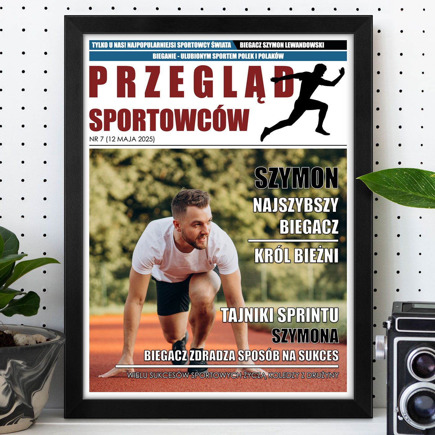 Plakat personalizowany ze zdjciem Przegld Sportowcw w ramce z nadrukiem dla biegacza
