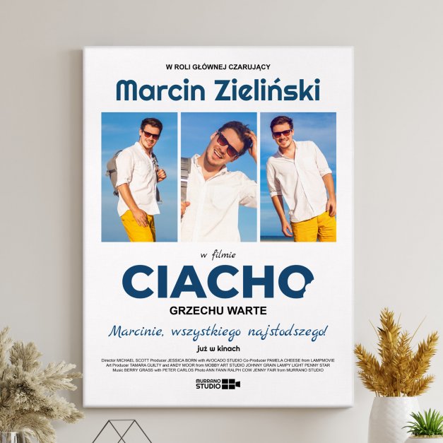 Obraz drukowany na płótnie z kolażem zdjęć 30x40 cm dla chłopaka narzeczonego męża
