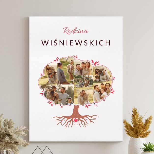 Obraz drukowany na płótnie z kolażem zdjęć 30x40 cm dla pary na ślub rocznicę parapetówkę