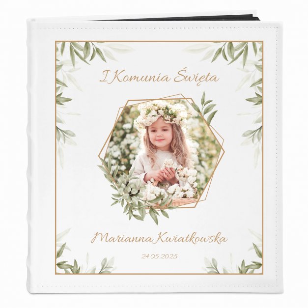 Album na zdjęcia z nadrukiem i Twoim zdjęciem dla dziewczynki na komunię