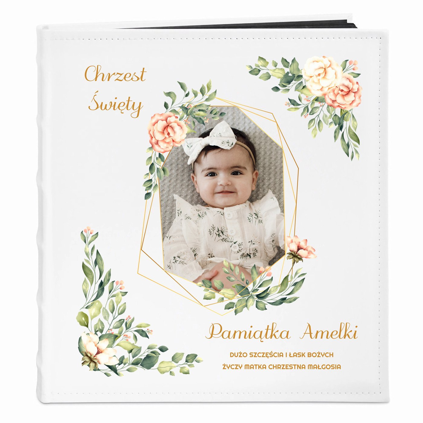 Album na zdjcia z nadrukiem i Twoim zdjciem dla dziewczynki na chrzest