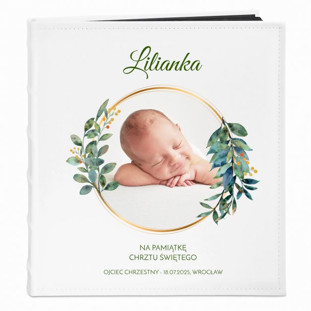 Album na zdjęcia z nadrukiem i Twoim zdjęciem dla dziewczynki na chrzest