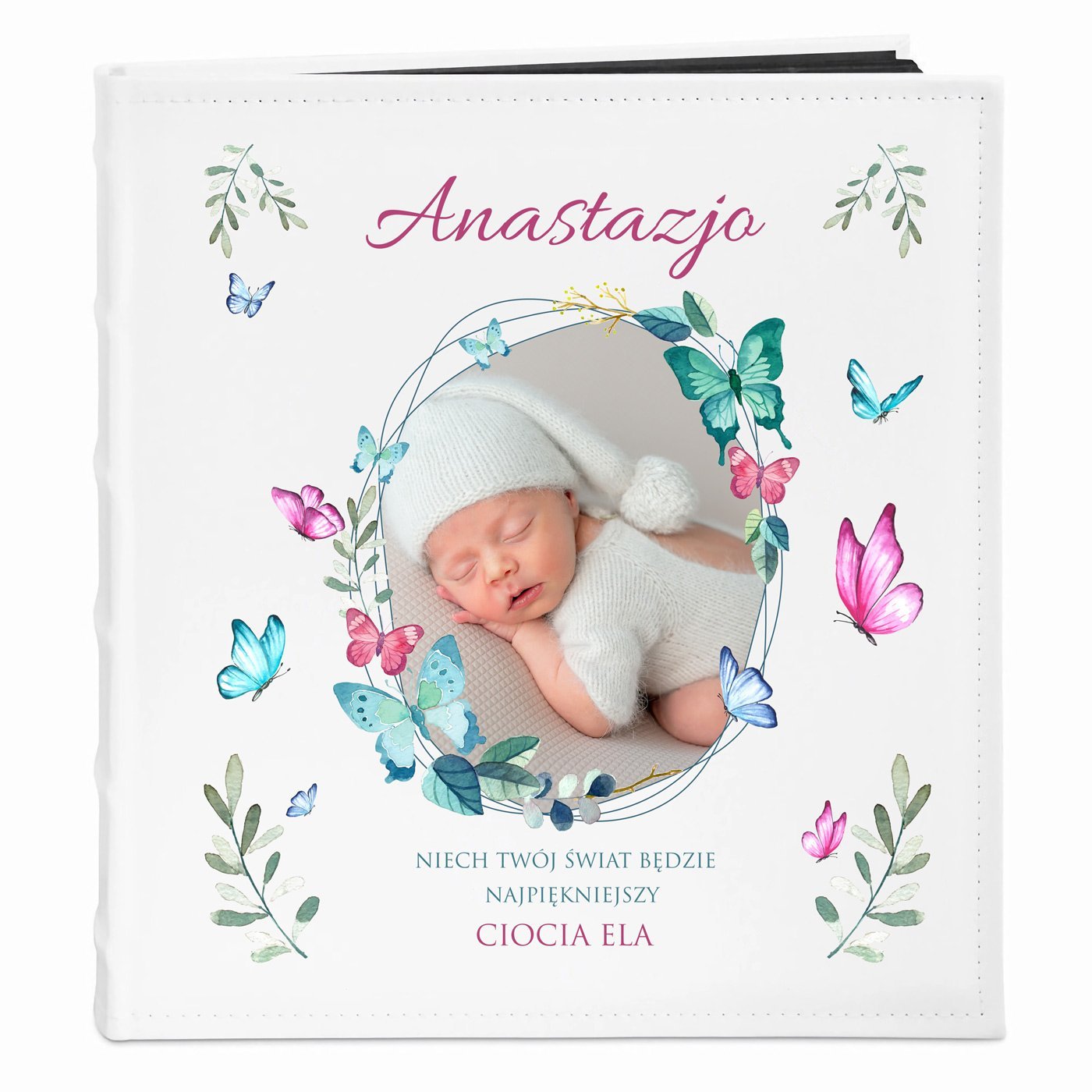 Album na zdjcia z nadrukiem i Twoim zdjciem dla dziewczynki z okazji narodzin