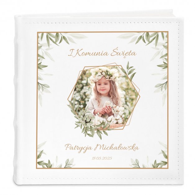 Album na zdjęcia z nadrukiem i Twoim zdjęciem dla dziewczynki na komunię