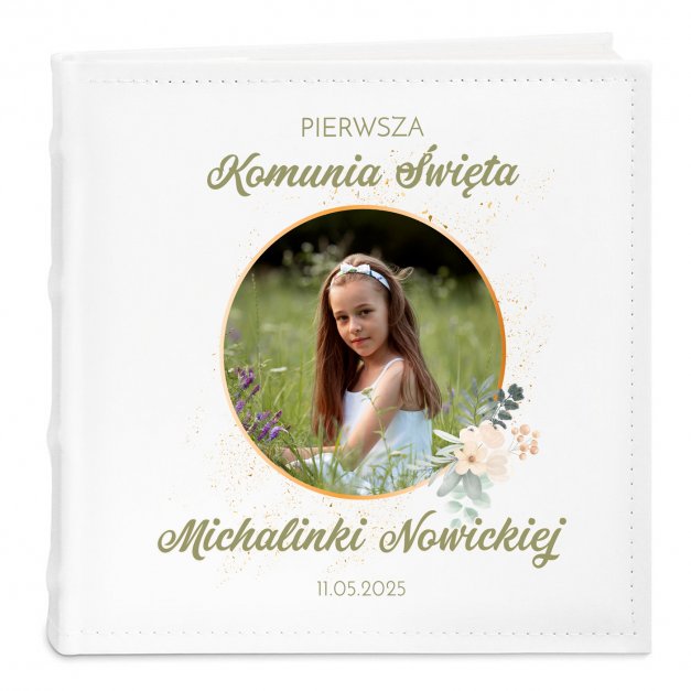 Album na zdjęcia z nadrukiem i Twoim zdjęciem dla dziewczynki na komunię