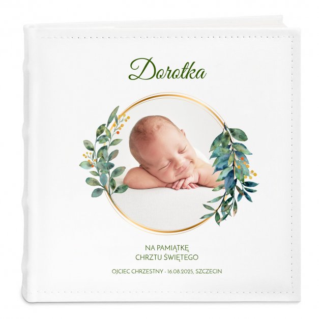 Album na zdjęcia z nadrukiem i Twoim zdjęciem dla dziewczynki na chrzest