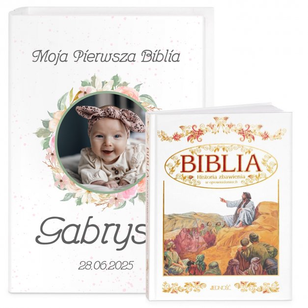Biblia w etui z nadrukiem i Twoim zdjęciem dla dziewczynki