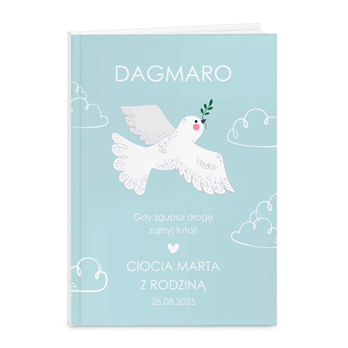Biblia rozmiar M z nadrukiem dla dziewczynki na chrzest komuni