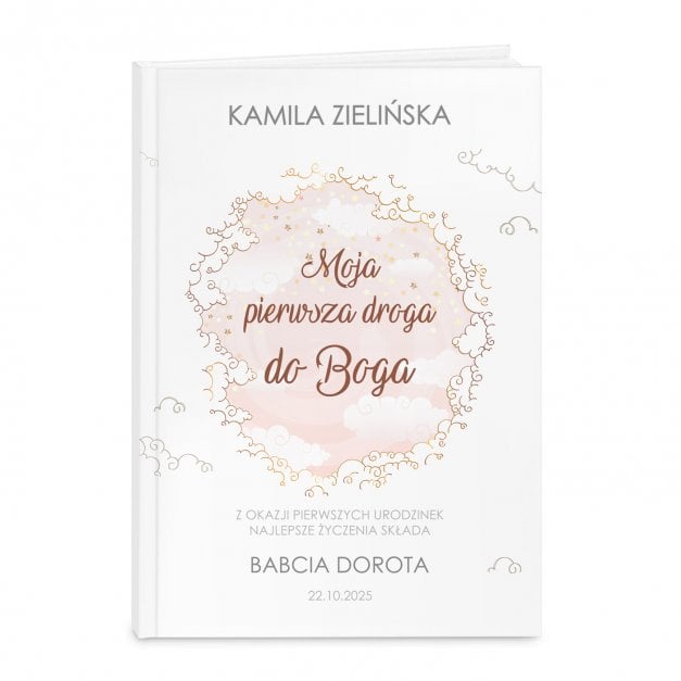 Biblia rozmiar M z nadrukiem dla dziewczynki na roczek