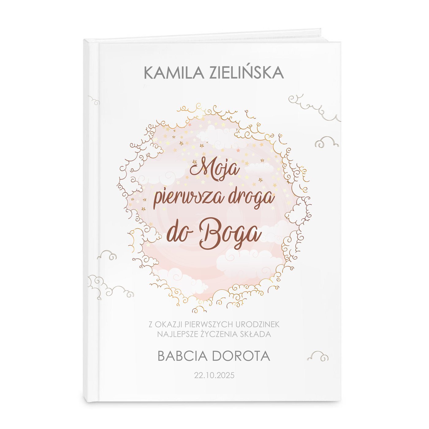 Biblia rozmiar M z nadrukiem dla dziewczynki na roczek