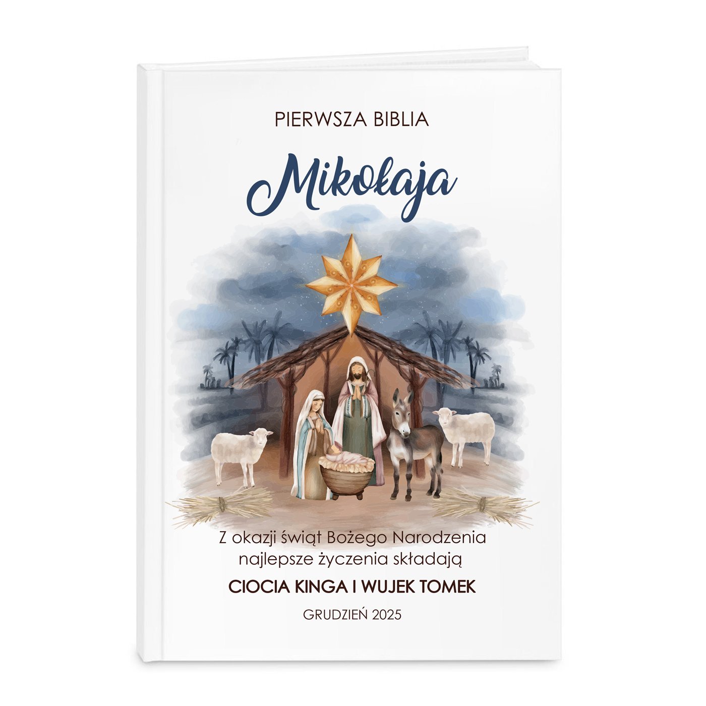 Biblia rozmiar M z nadrukiem dla chopca na wita