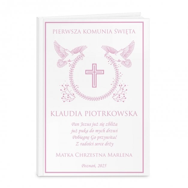 Biblia rozmiar M z nadrukiem dla dziewczynki na komunię