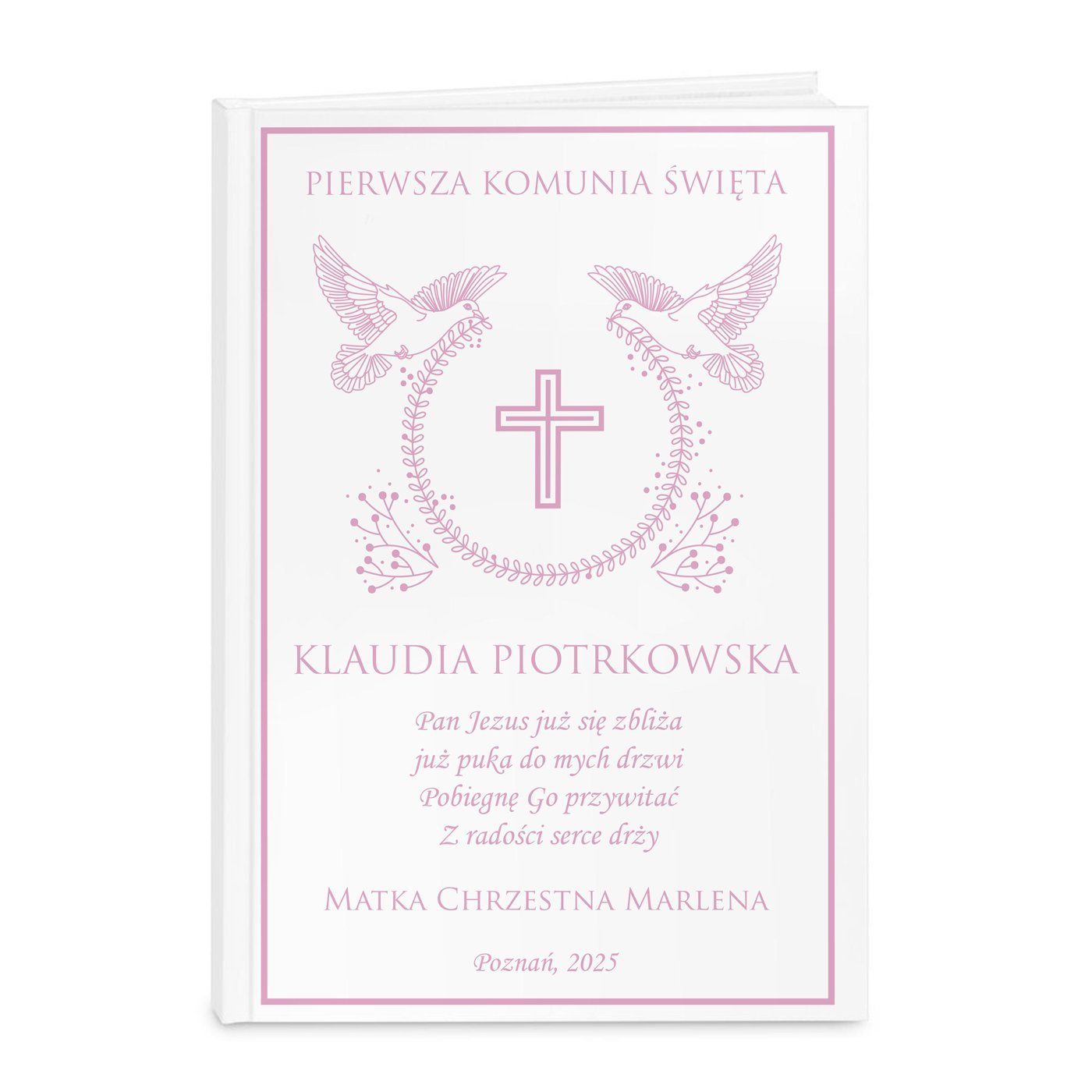 Biblia rozmiar M z nadrukiem dla dziewczynki na komuni