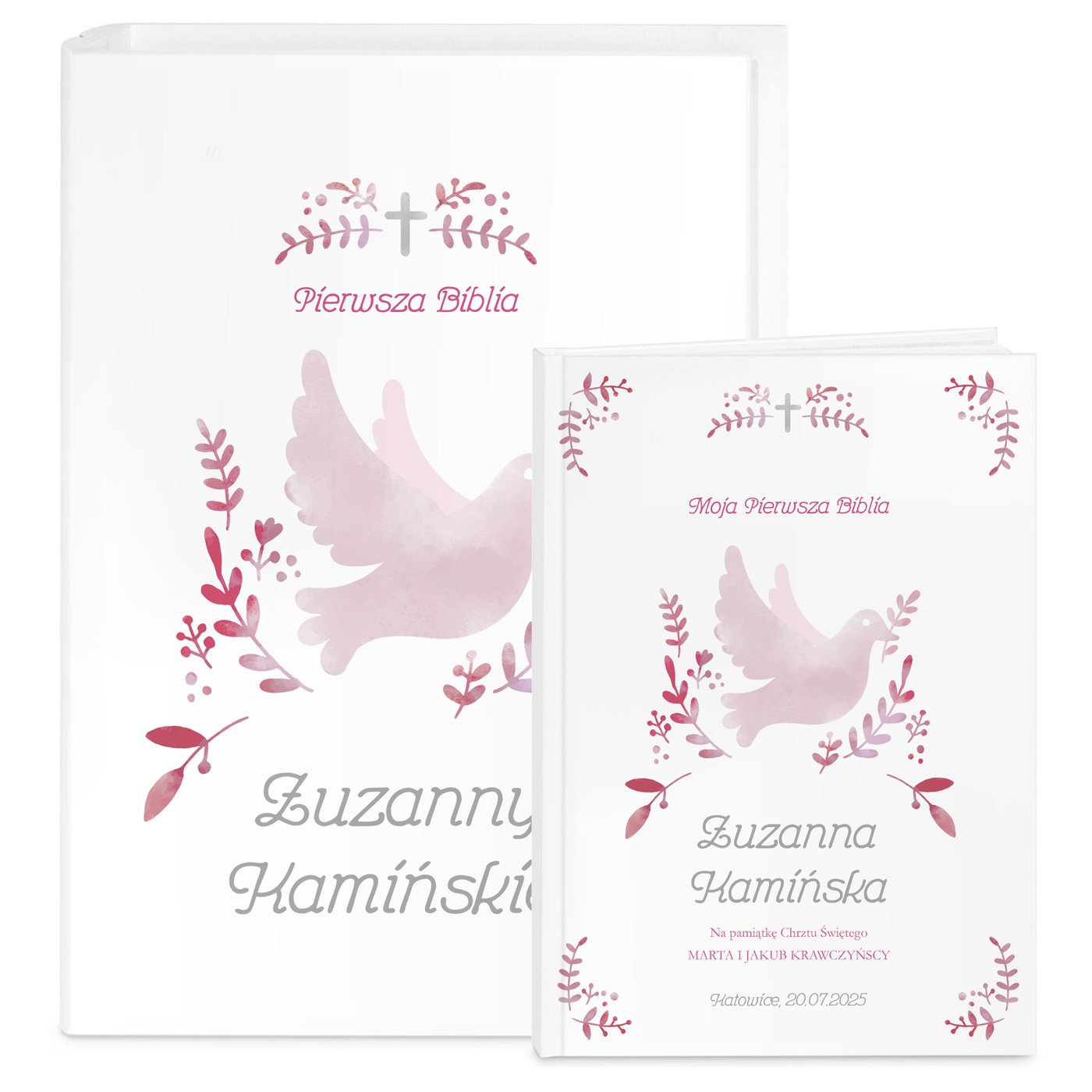 Biblia w etui z nadrukiem dla dziewczynki na chrzciny